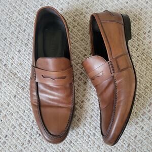 M. Gemi Mens 43.5 US 10.5 Brown Penny Loafer The Volo Due Dress Shoes
